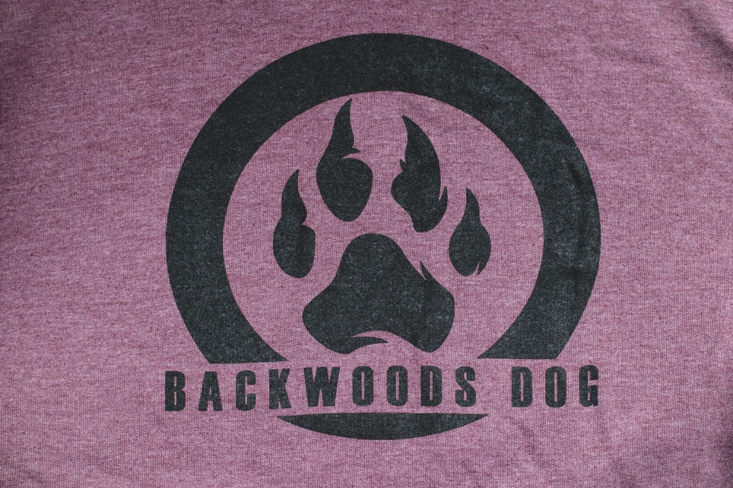 Backwoods Dog Logo Hoodie on heather maroon