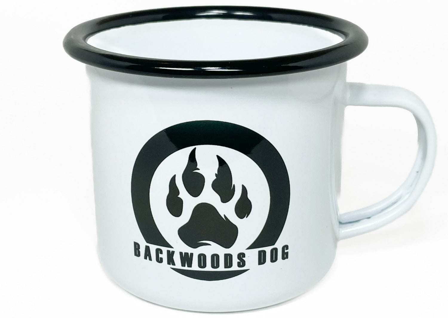 backwoods dog 12oz enamel mug